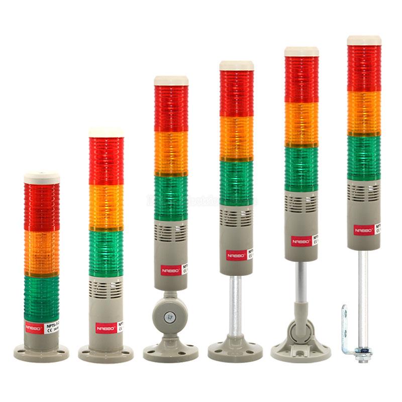 1Pcs NPT5-T-D Without Sound 3 Layer Tricolor Lamp Machine Tool LED Warning Light Semaphore Indicator Lamp Red Yellow Green