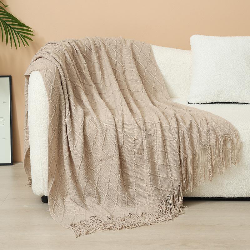 Hotel Homestay Bed-end Towel Decorative Home Living Room Carpet Knitted Blanket Nordic Minimalist Sofa Cover Soft Nap Blanket