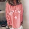 Nuovo Pullover da Donna Autunno e Inverno con Stampa Diamanti Girocollo a Maniche Lunghe