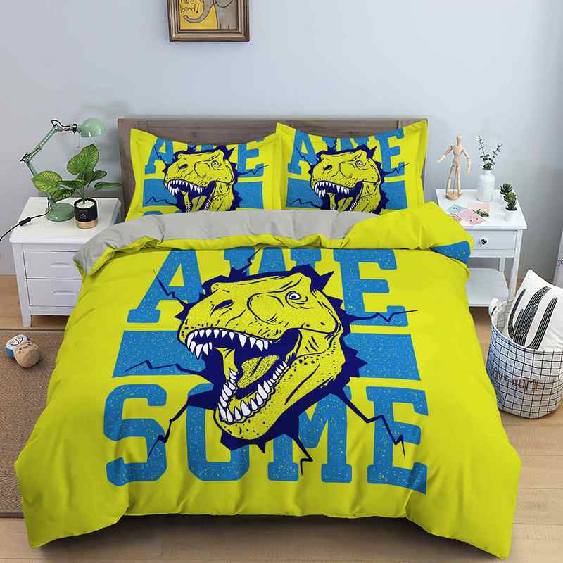 Comforter Cartoon Dinosaur Animal Bedding Set 3D Print Comforter For Kids Girl Boy Bedroom Double Single Size