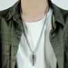 Vintage Titanium Steel Dragon-Patterned Bullet Necklace Pendant, Men'S Necklace