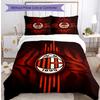 Set Lenzuola Stampa AC Milan 3 Pezzi Morbido Delicato sulla Pelle Lavabile Copripiumino e Federe Set Stagione Unica Camera da Letto