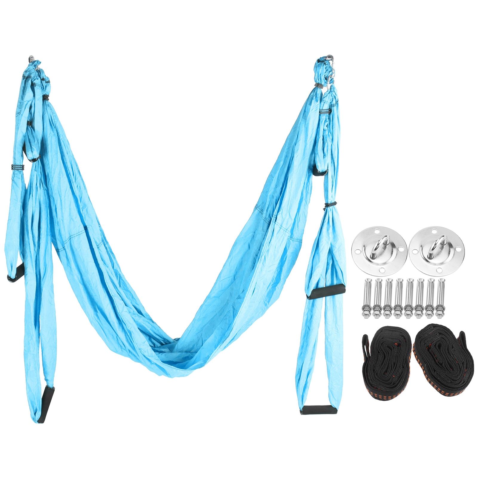 Hamac de yoga ultraușor, anti-gravitație, balansoar pentru yoga, accesorii de fitness pentru acasă, albastru și violet albastru