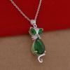 Sterling Silver 925 Fox Diamond Necklace - Korean Style 