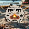 Vintage Fire Pit Metal Sign Durable Indoor Outdoor Weather Resistant Gift