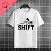 Unisexs Funny OH SHIFT Racing Bicycle Graphic Tshirt 100 Cotton Short Sleeve Round Neck Humor Style Casual Sports Tshirt