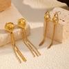 1011 Popular New Niche Fashion Titanium Steel Stud Earrings Women's Long Fringed Earrings Earrings Jewelry