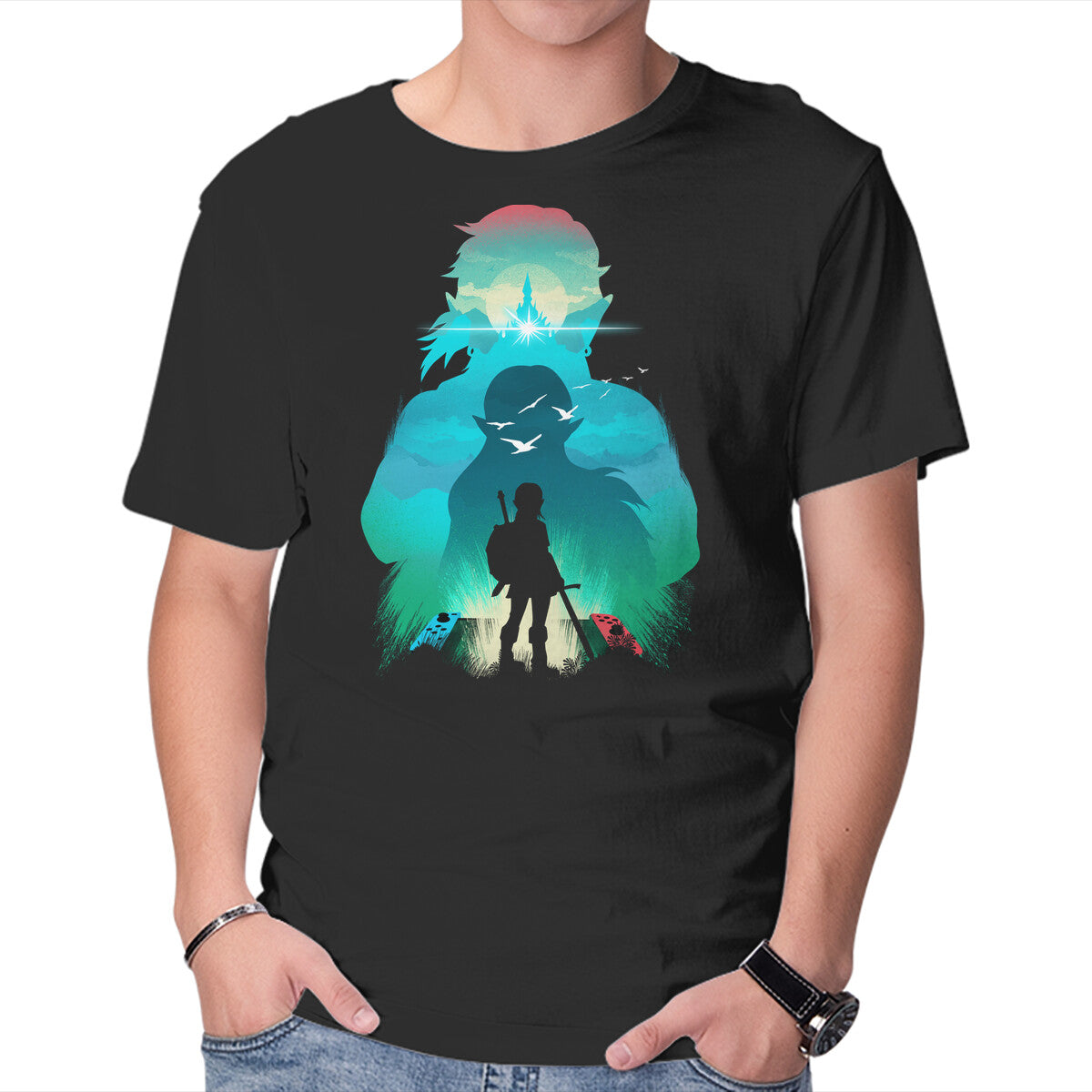 Unisex Crew Neck T-Shirt Hero Landscape Graphic Short Sleeve Casual Tee XL