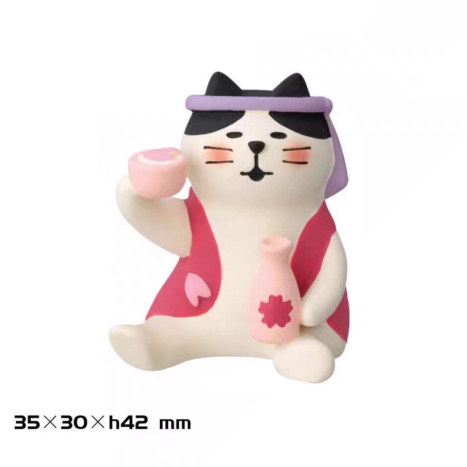 ZAKKA Handmade Japanese Cat Cherry Blossom Season DIY Resin Figurines Ornaments