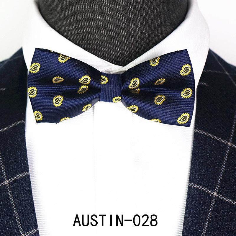 Men's Jacquard Bow Tie & Boutonniere Set for Weddings