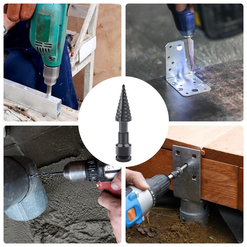 Step Drill Bit Electric Wrench Drill Bit Stepped Up Bits Home Tools Multi Size Hole Stepped Up Drill Bit For Stainless Steel