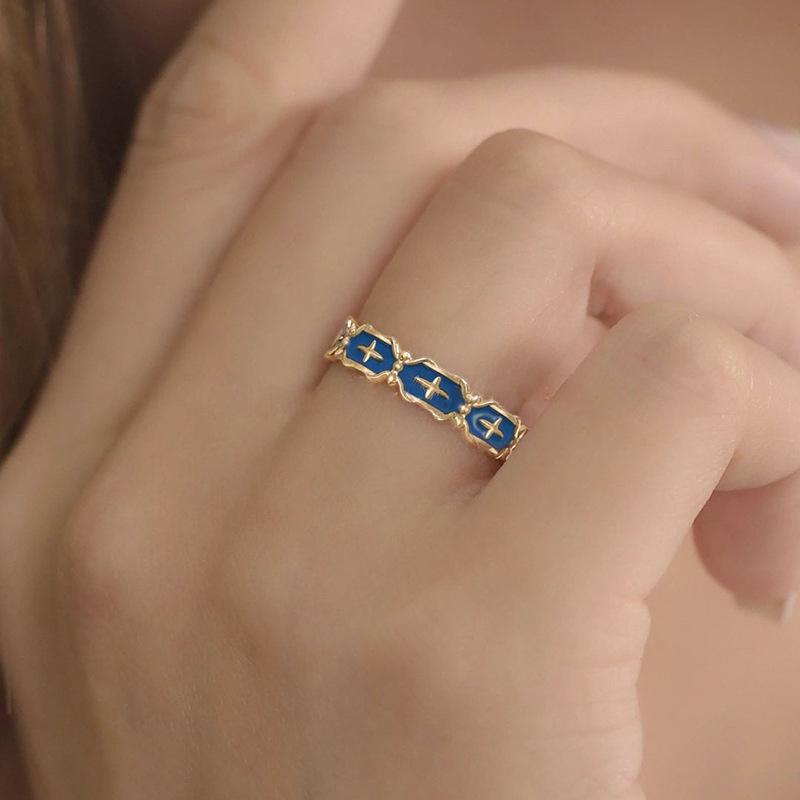 Niche Design Sense Epoxy Exquisite Opening Light Luxury High Sense Cold Wind Opening Ring Female