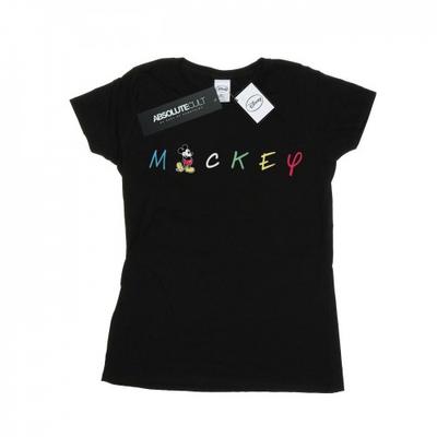 Womens/Ladies Mickey Mouse Wording Logo Cotton T-Shirt