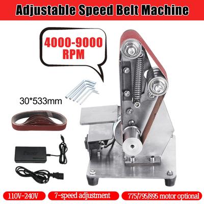 350W 9000RPM Mini Electric Belt Machine Sander Adjustable Speed Grinding Polishing Machine Multifunctional Iron Angle Grinder