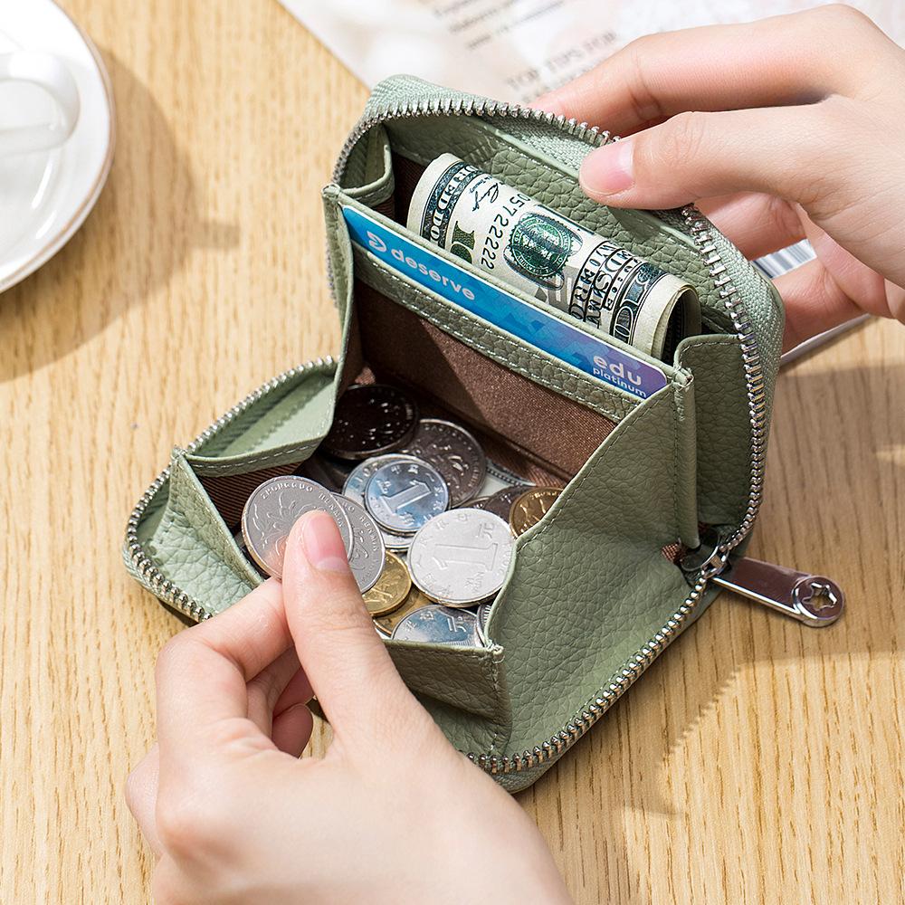 New Women Wallets Female Genuine Leather Purse Large Capacity RFID Purses Small Soft Cowhide Money Bag Mini Coin Card Holders