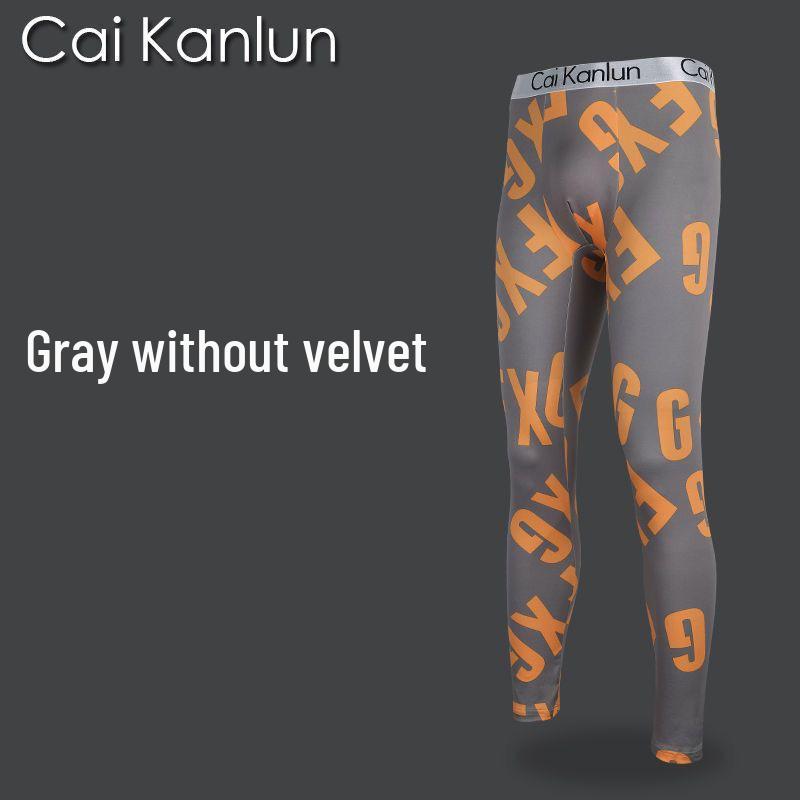 Men's Elastic Warm Base Layer Pants for Autumn & Winter - Teens & Students, Plus Velvet, Thin Style