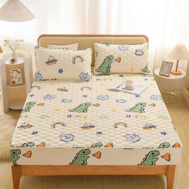 Waterproof Cartoon Elastic Fitted Sheet 160x200,Mattress Protector Cover,Mother Baby Grade,Pure Cotton Laminated Cotton Process