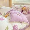 Class A Maternal And Infant Grade Small Fresh 100 Washed Cotton Four-Piece Set Student Dormitory 3Pcs Set Polished Cotton Full Quilt Cover Hat