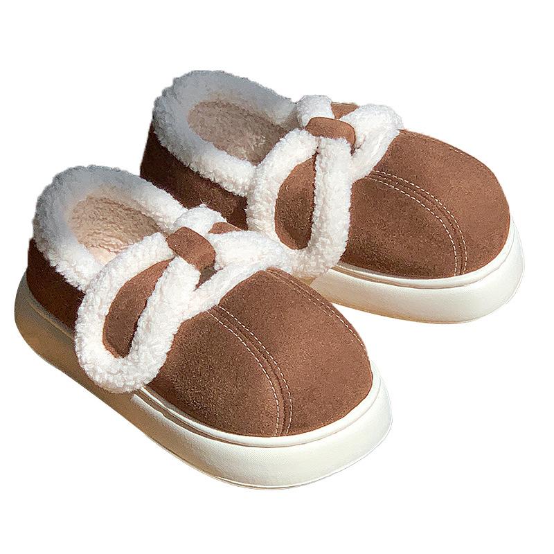 Bag Heel Cotton Slippers Winter Wear Versatile Fashion Thick-soled Lamb Wool Indoor Home Thermal Velvet Cotton Shoes