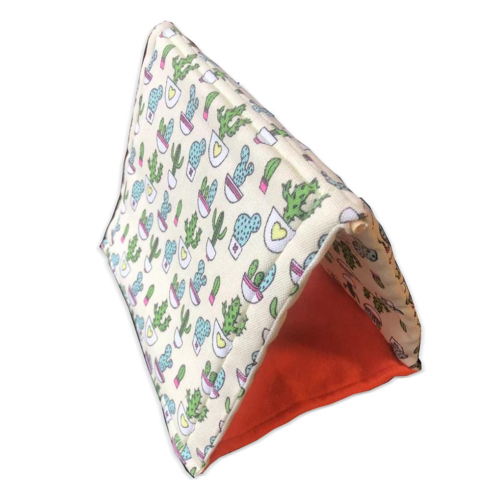 Mini Lizard Tent Cactus Pattern Detachable Machine Washable Soft Comfortable Warm Cotton Nest Hamster Sleeping Bed