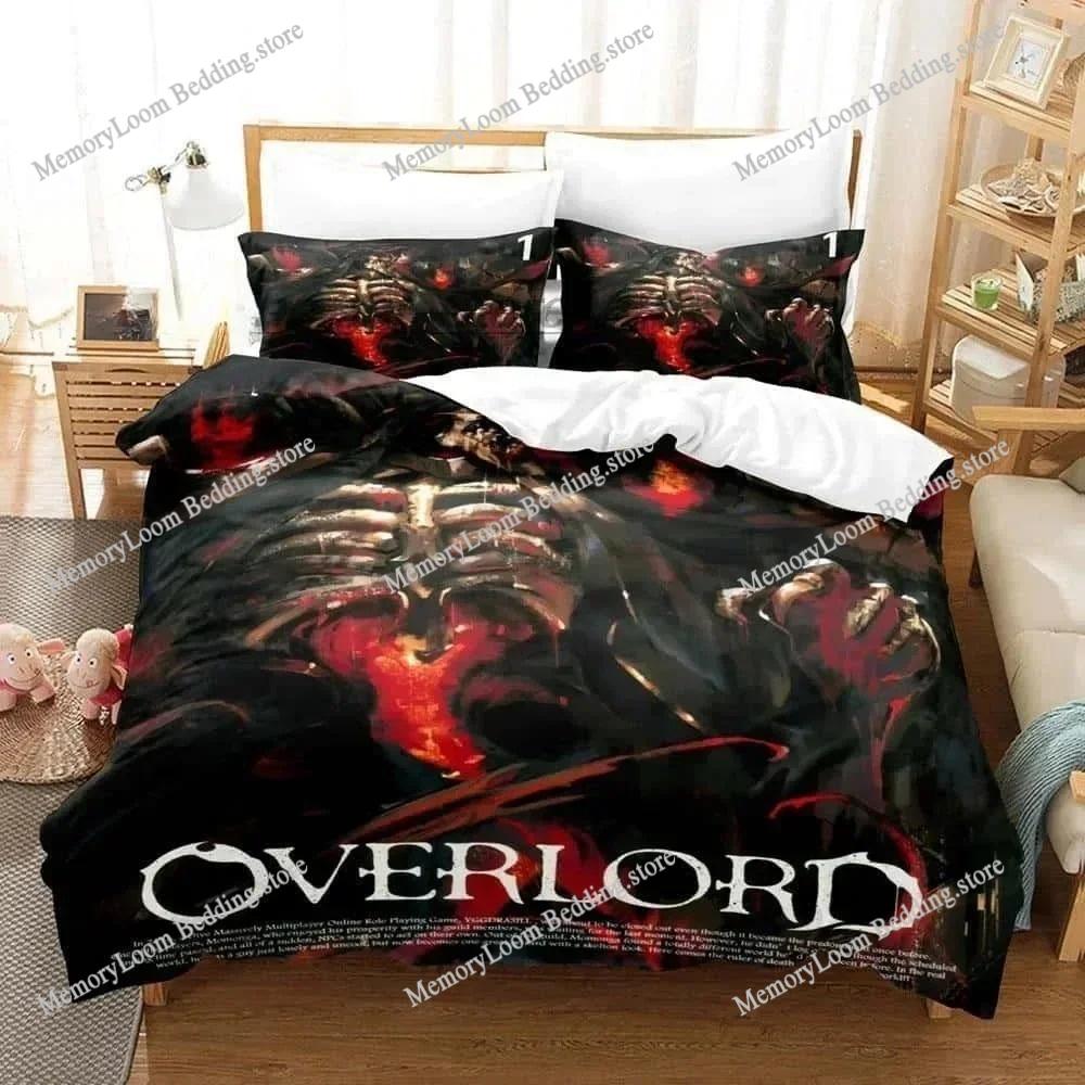 3D Print Skeleton Anime OVERLORD Bedding Set Single Twin Full Queen King Size Bed Set Adult Kid Bedroom Duvet Cover Set