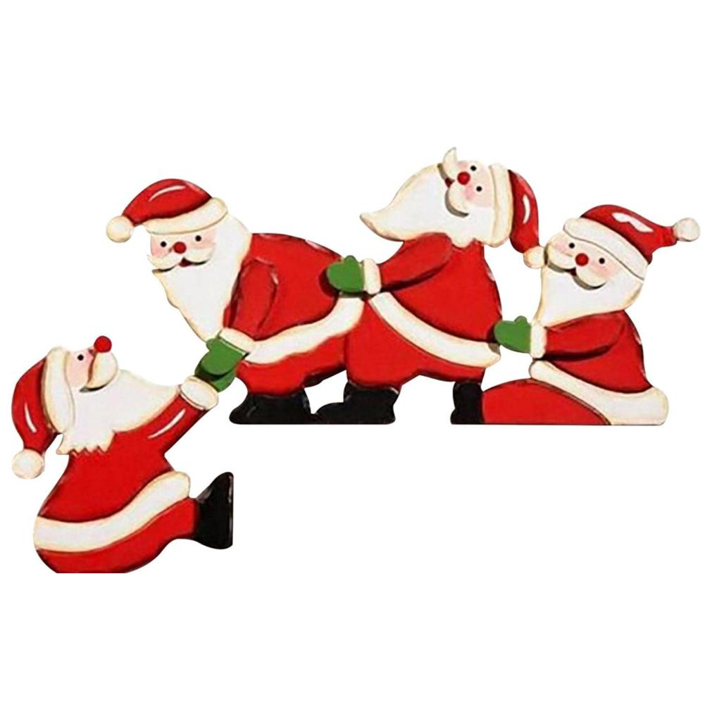 Christmas Door Frame Decoration Santa Claus Wooden Elk Xmas Party Decor Ornament Home Window Crafts Home New Year Gifts 2025 New