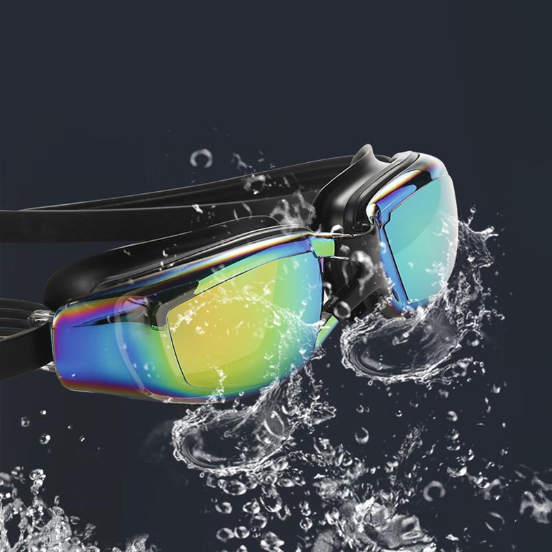 Plating Swimming Goggles Eyewear with Case Adults Professional Waterproof Anti Fog UV Shield Swim Pool Water Glasses Men Women