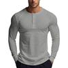 Men'S Long Sleeve Button Down T-Shirts Autumn Henley Collar Casual High Quality Crew Neck Mens T Shirts