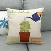 The Pattern Of The Watering Cactus Digital Printing Short Plush Pillow Covers For Car Sofa Office Cushion Cover Home Goods
