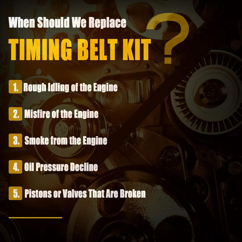 OCPTY Fits for 2002-2009 2.4L Jeep Wrangler Liberty Dodge Caravan Stratus Chrysler Sebring PT Cruiser Voyager 2.4L L4 DOHC Timing Belt Water Pump Kit