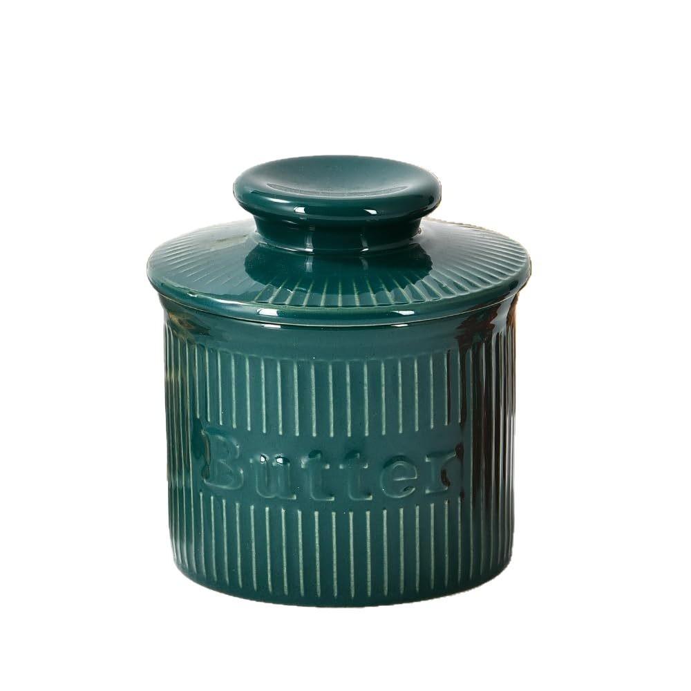 with Lid Butter Crock Strip Pattern Butter Keeper Practical Ceramic Butter Bell Bread