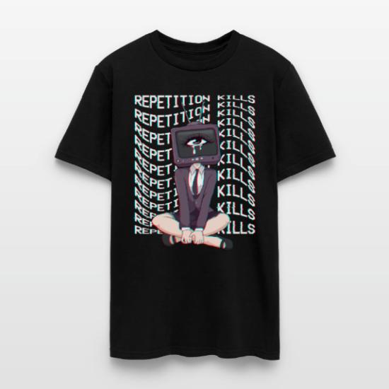 

Vaporwave Anime Repetition Kills TShirt TV Head Glitch Streetwear Cotton Unisex Graphic Tee M