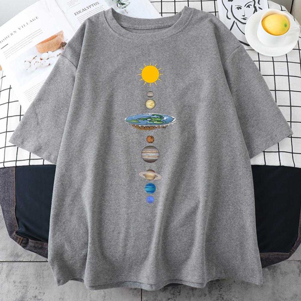 Cosmic Solar System Planets Print Short Sleeve Men Street Casual Tee Clothing Loose Breathable T Shirt Male Summer Tops