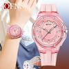 Oufannishi Women's Luminous Quartz Watch - Stylish Waterproof Transparent Case Wristwatch for Students and Parties