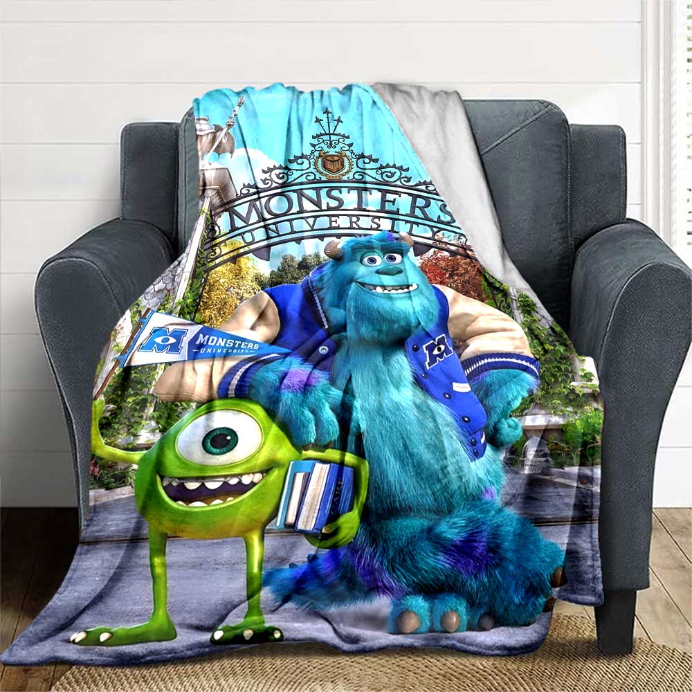 Monsters University Adventure Gift Blanket Soft Warm Cozy Great Picnics Four Seasons Multipurpose Digital Print Unique Gift for Family Camping Y7