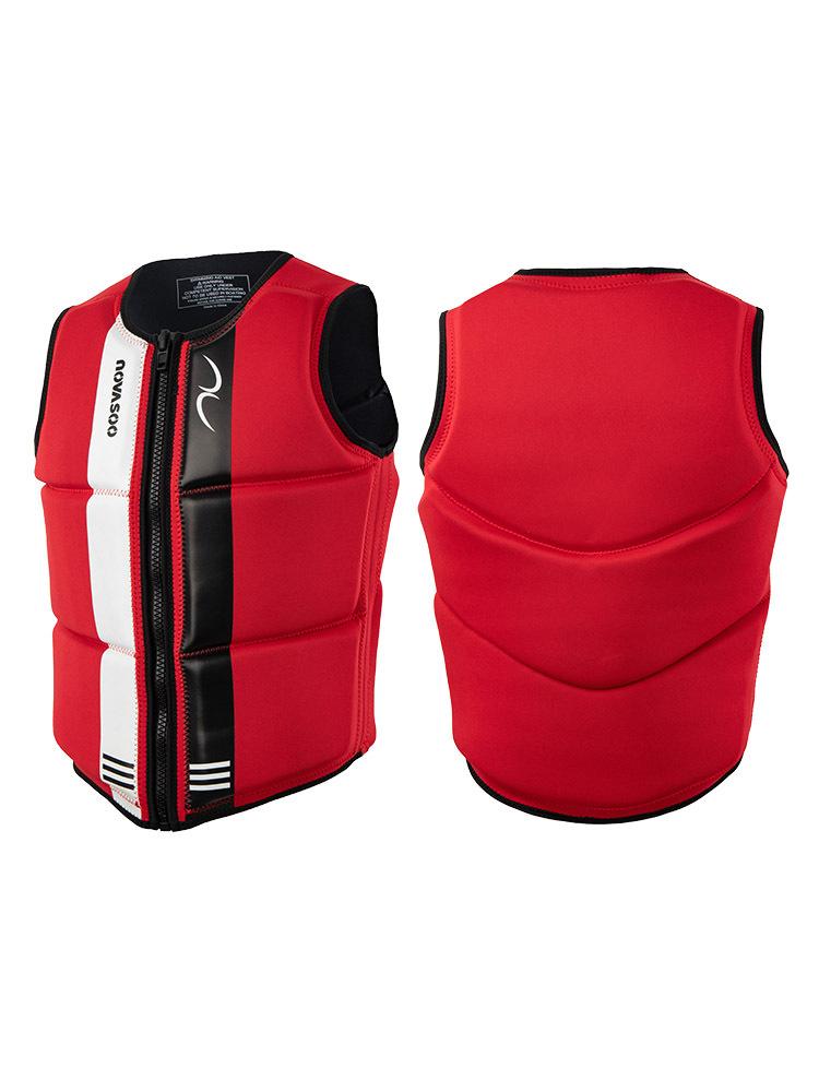 Vestă de salvare cu flotabilitate mare pentru bărbați și femei PVC Adult Derivă Surfing Vestă de flotabilitate Vestă de salvare pentru înot S roșu
