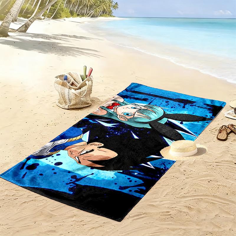 Dragon Ball Aufdruck Strandtuch, Großes Weiches Schnelltrocknendes Handtuch für Strand Camping Schwimmen