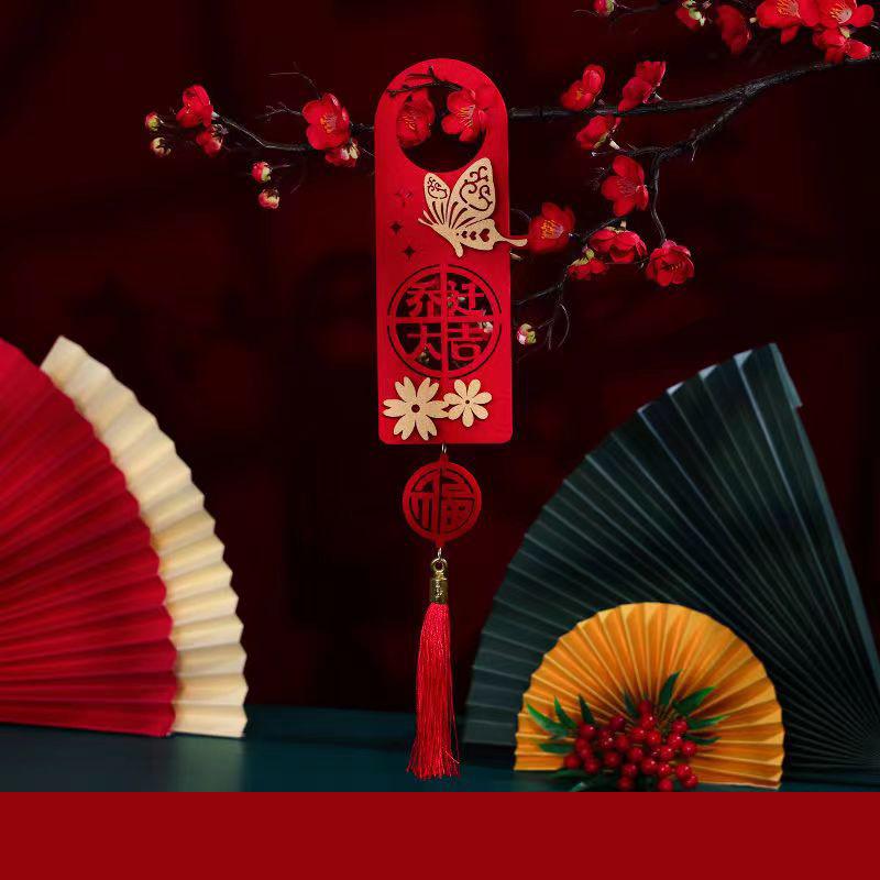 Auspicious Housewarming Door Handle Ornament for New Home Ceremony
