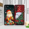 Frohe Weihnachten Baum Weihnachtsmann Muster Handyhülle für Samsung Galaxy S25 S24 S23 Ultra S22 Plus S21 FE M53 M34 M55 Weiche Hüllen
