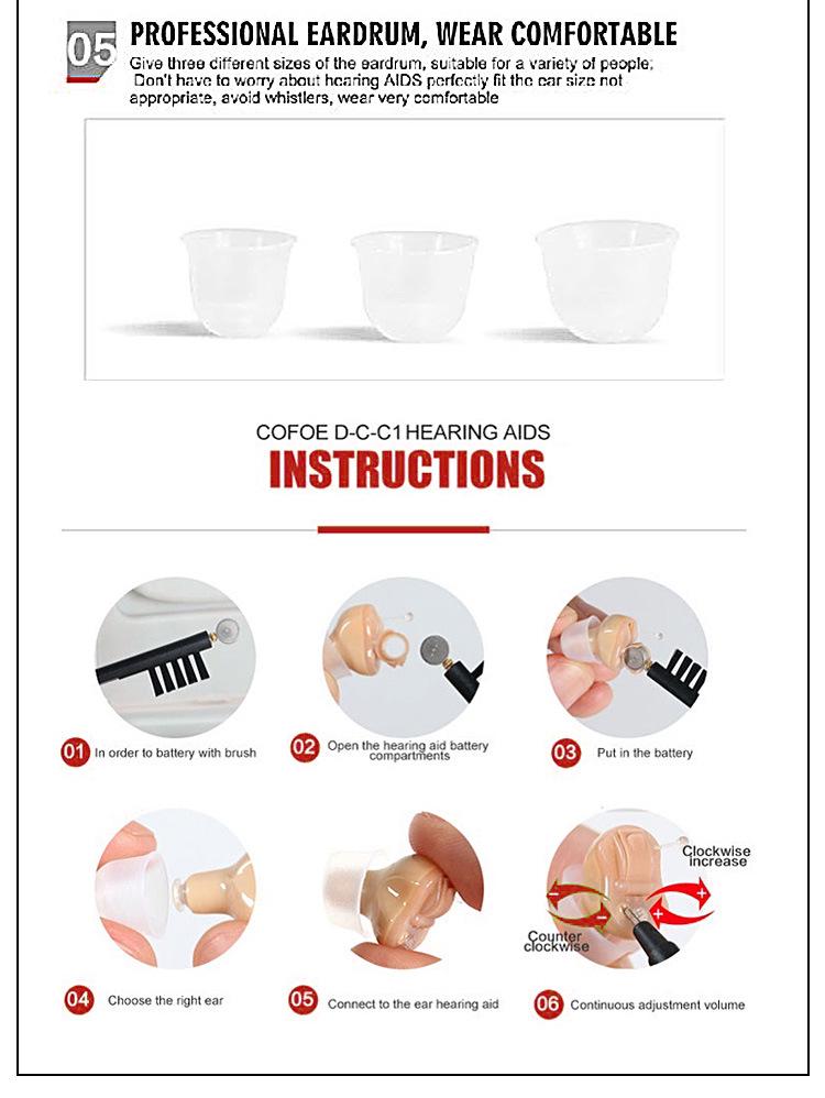 Elderly In-Ear Hearing Aid: Magnetic Charging, Digital Display, TWS, No Whistling, Low Noise