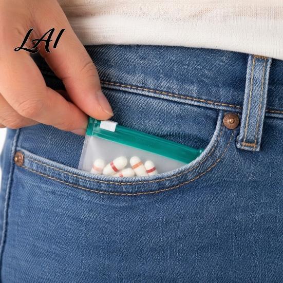 Slide-lock Zipper Bag Pill Bags Sliding Buckle Sealing Design Waterproof And Moisture-Proof Reusable Leak-proof Medicine Organizer with Writable