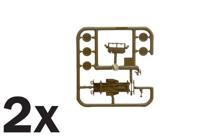 PLATZ Italeri 1/72 WWII American Willys Jeep (2-Vehicle Set) Plastic Model Kit IT7506 (Combat Vehicle)