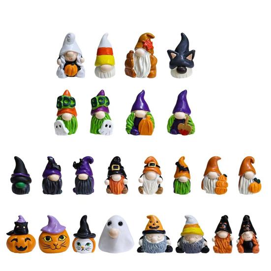 2025 Halloween Advent Calendar for Kids Adults 24 Days Countdown Calendar with Gnome Dolls Collectible Resin Miniature Figures for Holiday Gifts