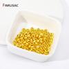 14/18K Gold Plated Smooth Round Spacer Beads,Brass Flat Loose Beads Separators For DIY Bracelet Beading Jewelry Accessories