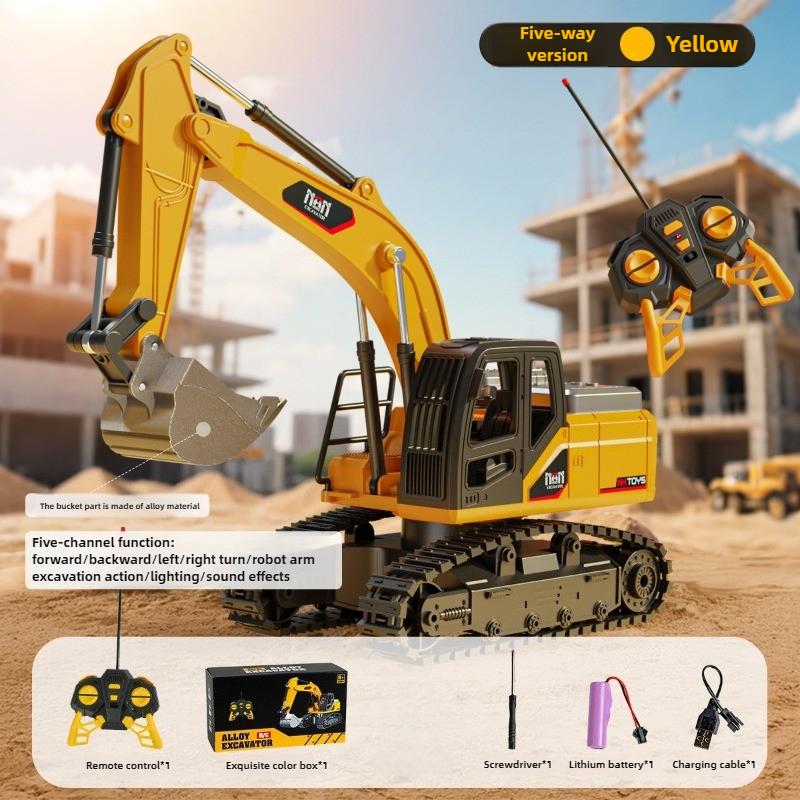 

4x4 Электрические Машинки на Радиоуправлении Игрушки Для Детей Радиоуправляемая Модель Грузовика Экскаватор Бульдозер Дорожный Каток Со Светодиодными Огнями Подарки на День Рождения