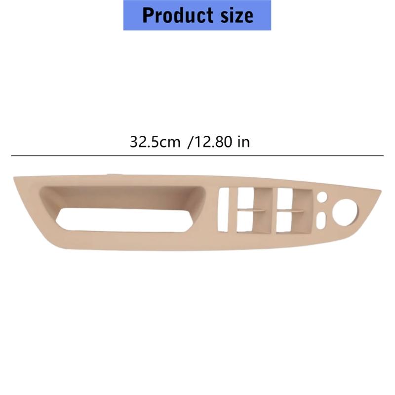 Beige ABS Window Control Switches Trim Panel , Clip On Driver-Position Door Replacement with Handle Opening, Rear Reinforcement Ribs and Integrated