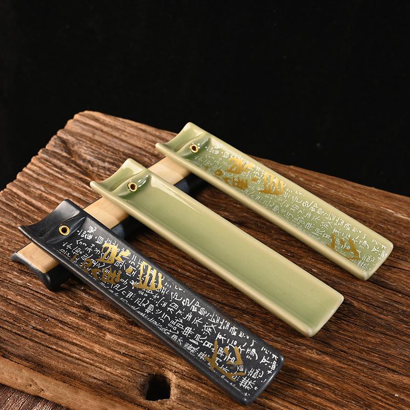 Bamboo Ceramic Incense Holder | Handmade Aromatherapy Burner | Creative Slice Design