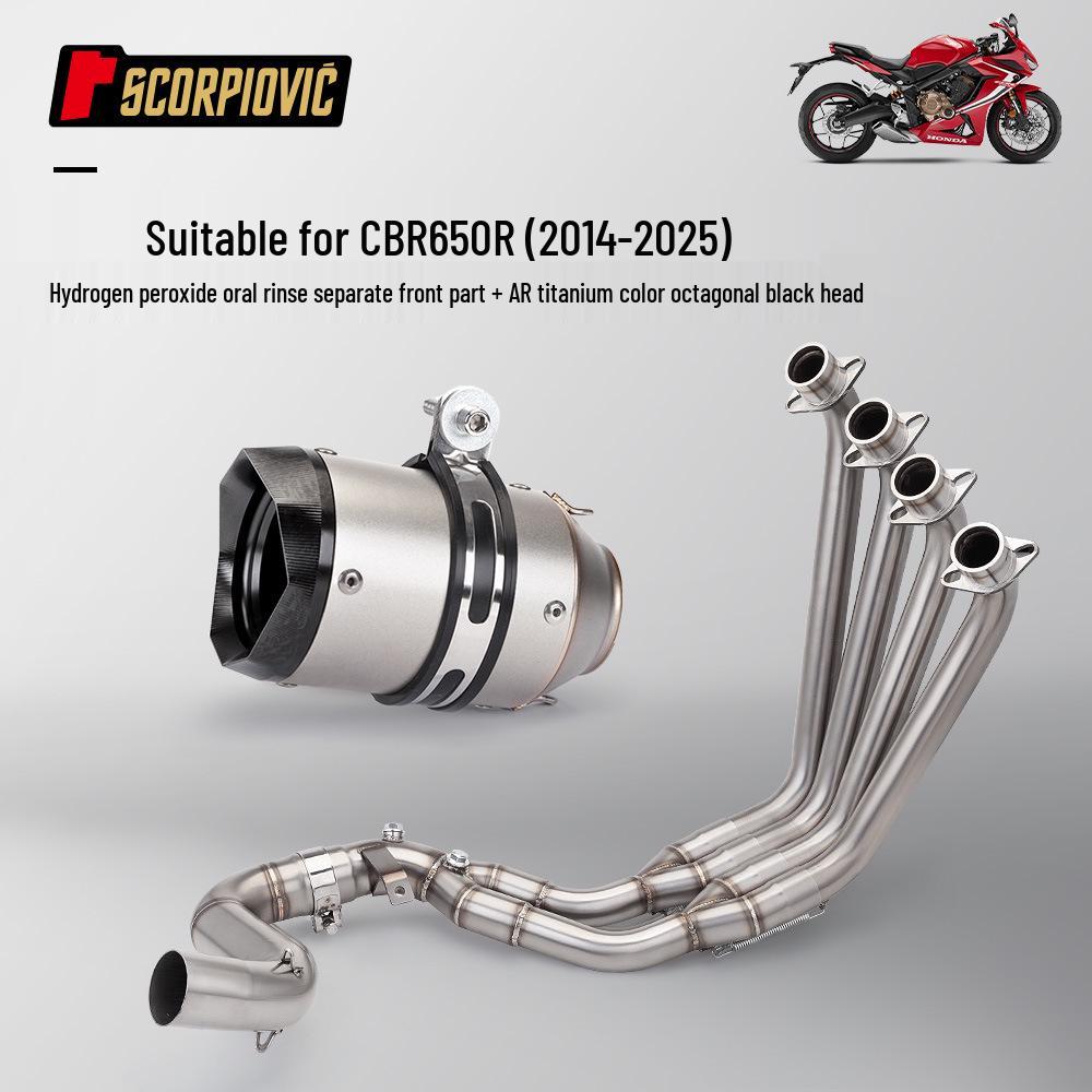 CBR650R Full System Exhaust Kit: Dual Oxygen Sensor, Front & Rear Pipes, Muffler (2014-2025)