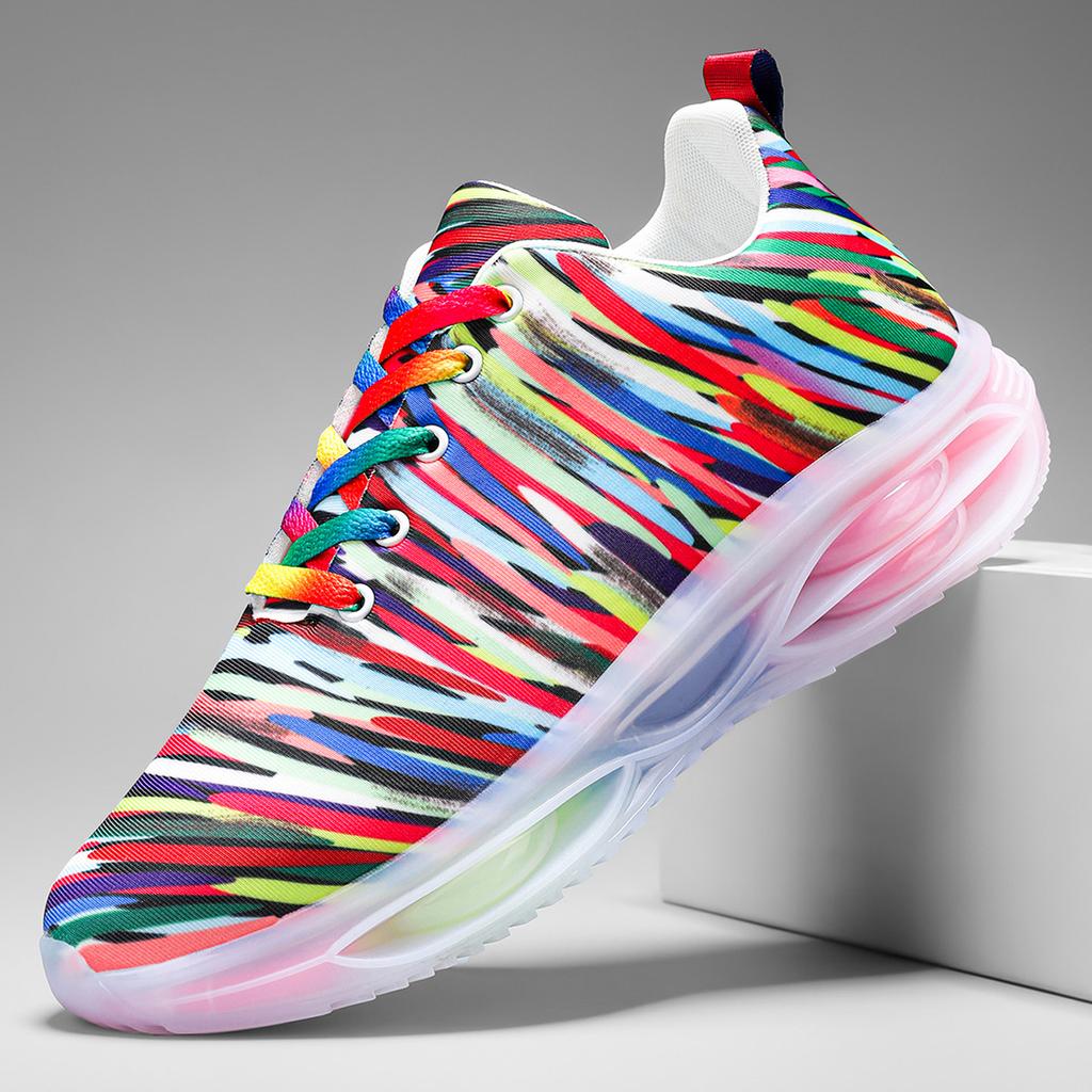 Running women's shoes, air cushion shock absorption, thick sole, wear-resistant running shoes, candy color matching,sports shoes