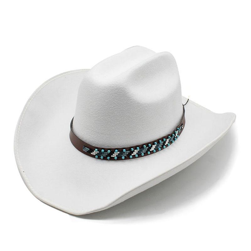 Western Cowboy Hat Wool Felt Shaped Cowboy Hat Wool Big Eaves Hat Outdoor Travel Horse Riding Hat